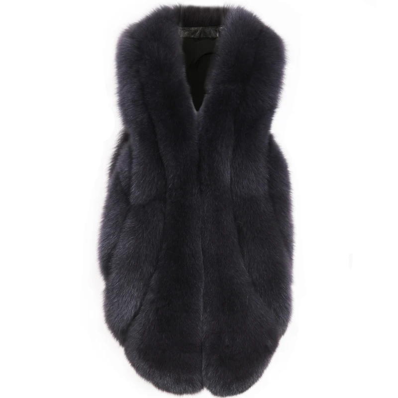 Женский жилет из натурального меха Длинный лисы | Женская одежда