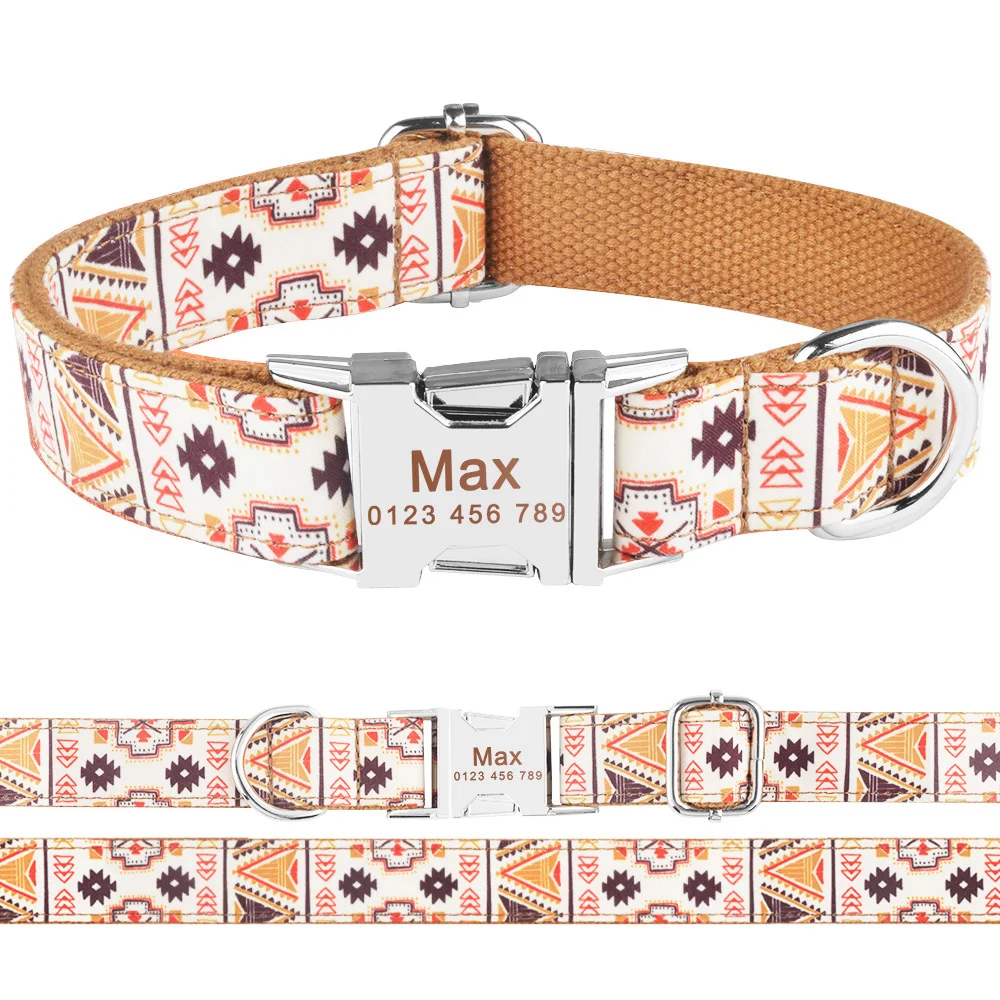 Dog Collar Color 18 AiruiDog ошейник для собак Регулируемый персонализированный прочный нейлоновый свободный Выгравированный ID имя для мальчиков и девочек воротник Перро чихуахуа - Цвет: Dog Collar Color 18