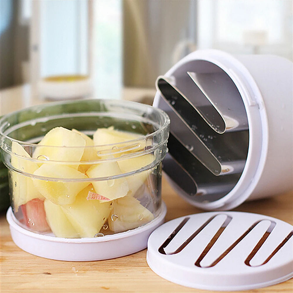 

Manual Vegetable Fruit Garlic Meat Chopper, Salad Dicer Stainless Steel