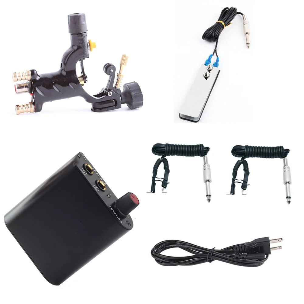 

Tattoo Machines Kit Power Supply Foot Pedal Clip Cord Tattoo Supply