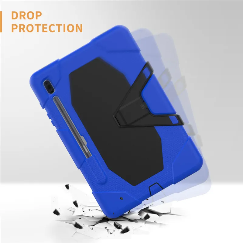 

Silicone PC Rugged Hybrid Stand Case For Samsung Galaxy Tab S6 10.5 2019 SM-T865 SM-T865 T860 T865 T860 Shockprrof Tablet Shell