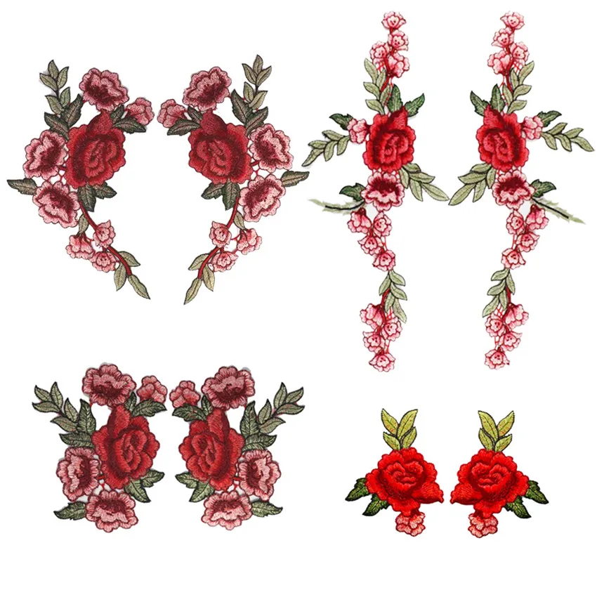 Элегантная Водорастворимая Большая маленькая длинная вышитая нашивки в виде