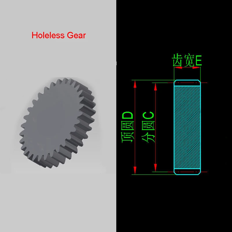 0 5 Модуль без отверстия Шестерни Шестерня безболезненного кольцо зубы