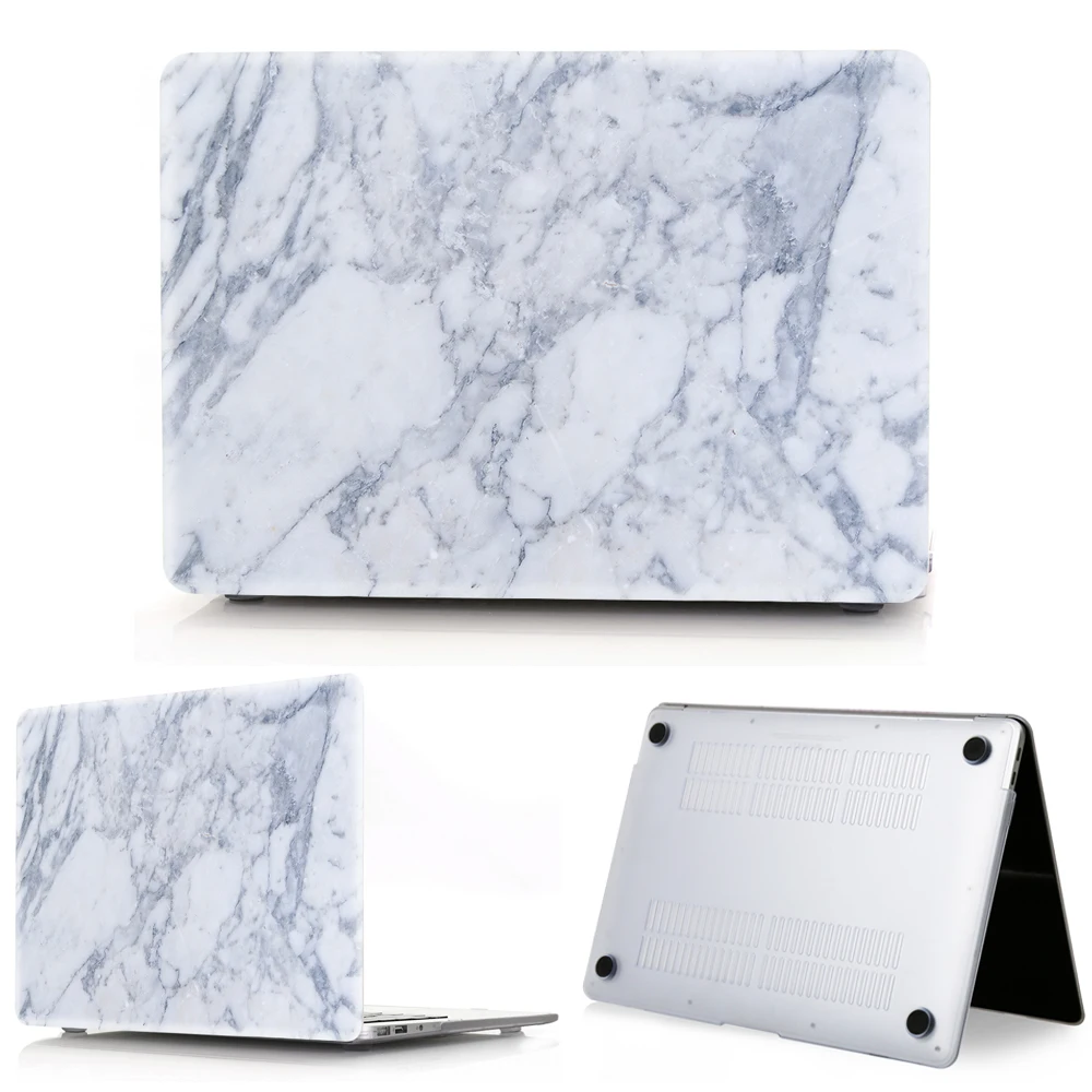 blue Мраморный Жесткий Чехол для ноутбука Macbook Touch ID Air 13 Pro retina 12 13 15 сенсорный экран для Macbook Air 13+ чехол для клавиатуры - Цвет: blue