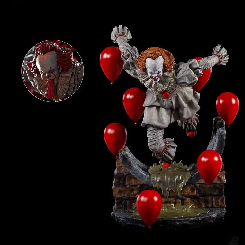 

21cm Anime Clown Back To Soul Joker Pennywise Action Figure 2nd Generation Flying with Balloon PVC Collections Model Dolls Gifts