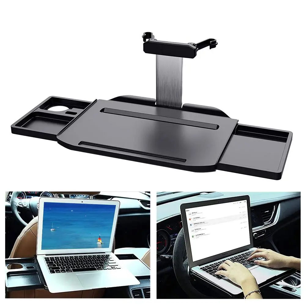 

Folding Car Bracket For Food Drink Tray Auto Back Rear Seat Table Board Laptop Desk Storage Box For 3.74-6 Inch Headrest Rods