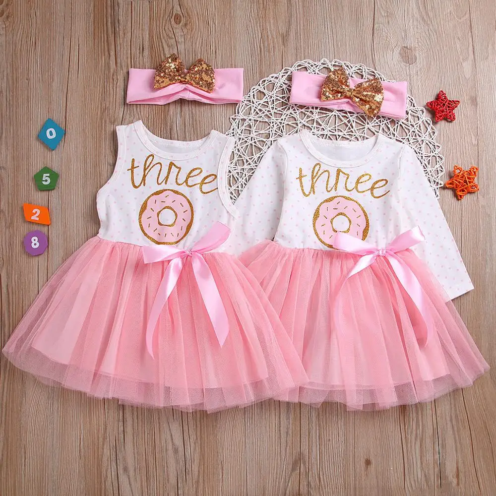 Детское платье для маленьких девочек розовое принцессы вечерние 2nd во первых 1st