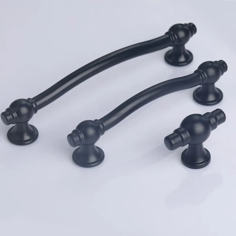 192 мм современный простой Однотонный черный шкаф ручка для кухонного шкафа ящик