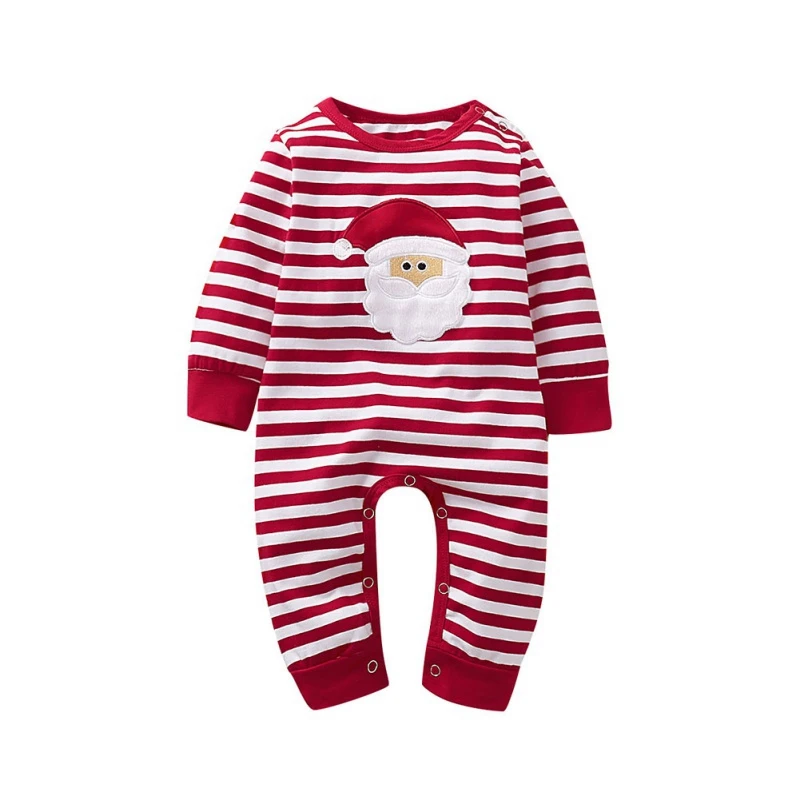Детские Рождественские костюмы Осенний комбинезон с длинными рукавами для