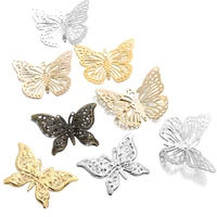 2030pcs butterfly filigree wraps metal charm pendant connectors crafts for diy jewelry making accessories supplies