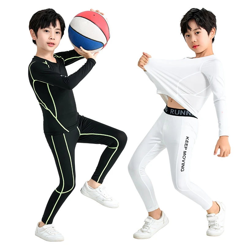 

Kids Running Compression Clothes Boys Sports Running Set Children Winter Underwear Tracksuit Soccer Basketball Sportswear Suit