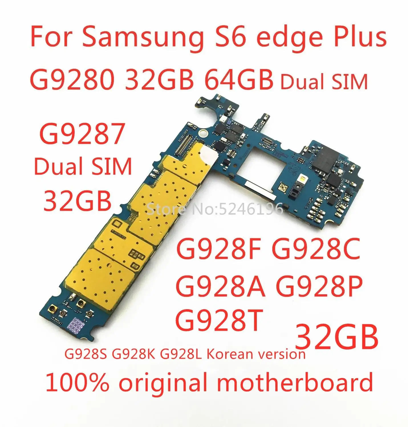For Samsung Galaxy S6 edge Plus G928F G928C G928A G928P G928T G9287 G9280 32GB 64GB original unlocked motherboard replacement