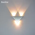 Треугольная настенная лампа, светодиодный алюминиевый современный домашний фон, настенные светильники для телевизора, гостиной, спальни, приспособление для прохода, бра для дома