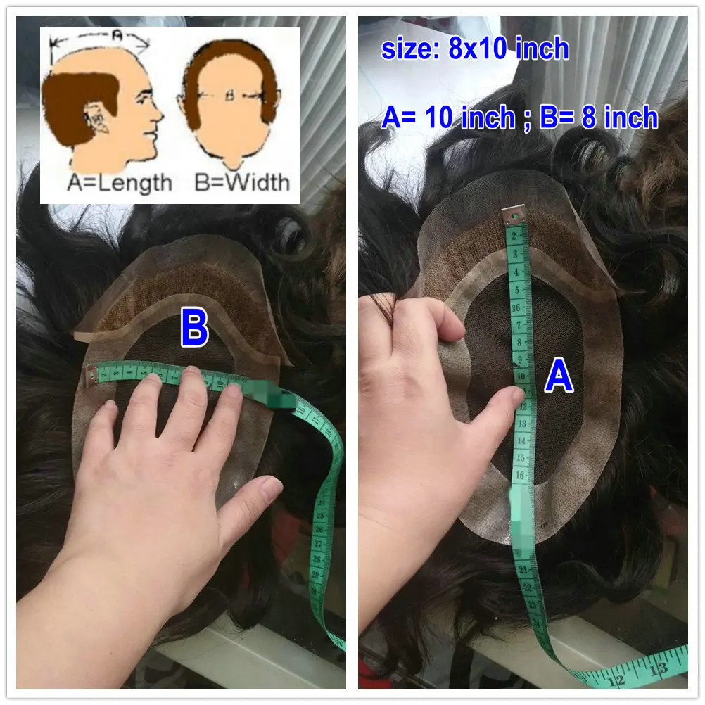 Hstonir кусочки волос индийские волосы Remy парики мужской парик для моно H008|Парики| |