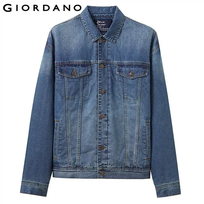 Giordano мужские куртки карго с длинным рукавом легкие джинсовые отложной воротник