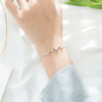 s925 sterling silver wave bracelet 2021 new trend diamgirl jewelry female brecelets wholesale