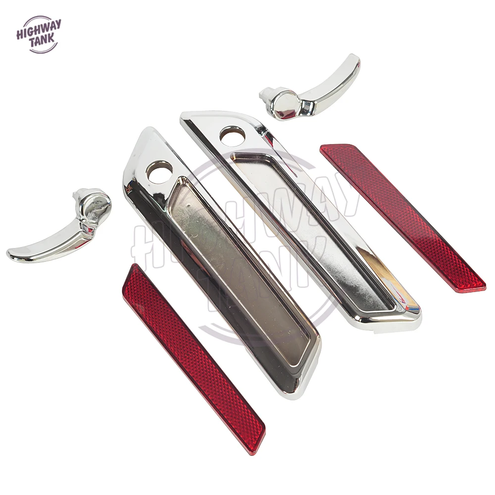 

Motorcycle Fairing Plus One Touch Saddlebag Latch Lids Hardware Covers Kit Motor Side Lock case for Harley Road King 2014-2016