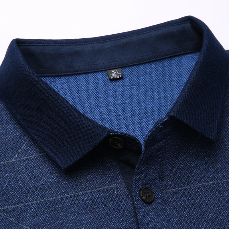 

High Quality Polo Shirt Men Fashion Smart Casual Men Polo Shirts Long Sleeve Solid Slim Fit Male Tops Tees Men Clothing 2021