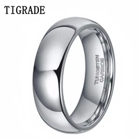 tigrade 6mm classic high polish real tungsten ring dome engagement jewelry carbide wedding bands for men women size 4 13 5