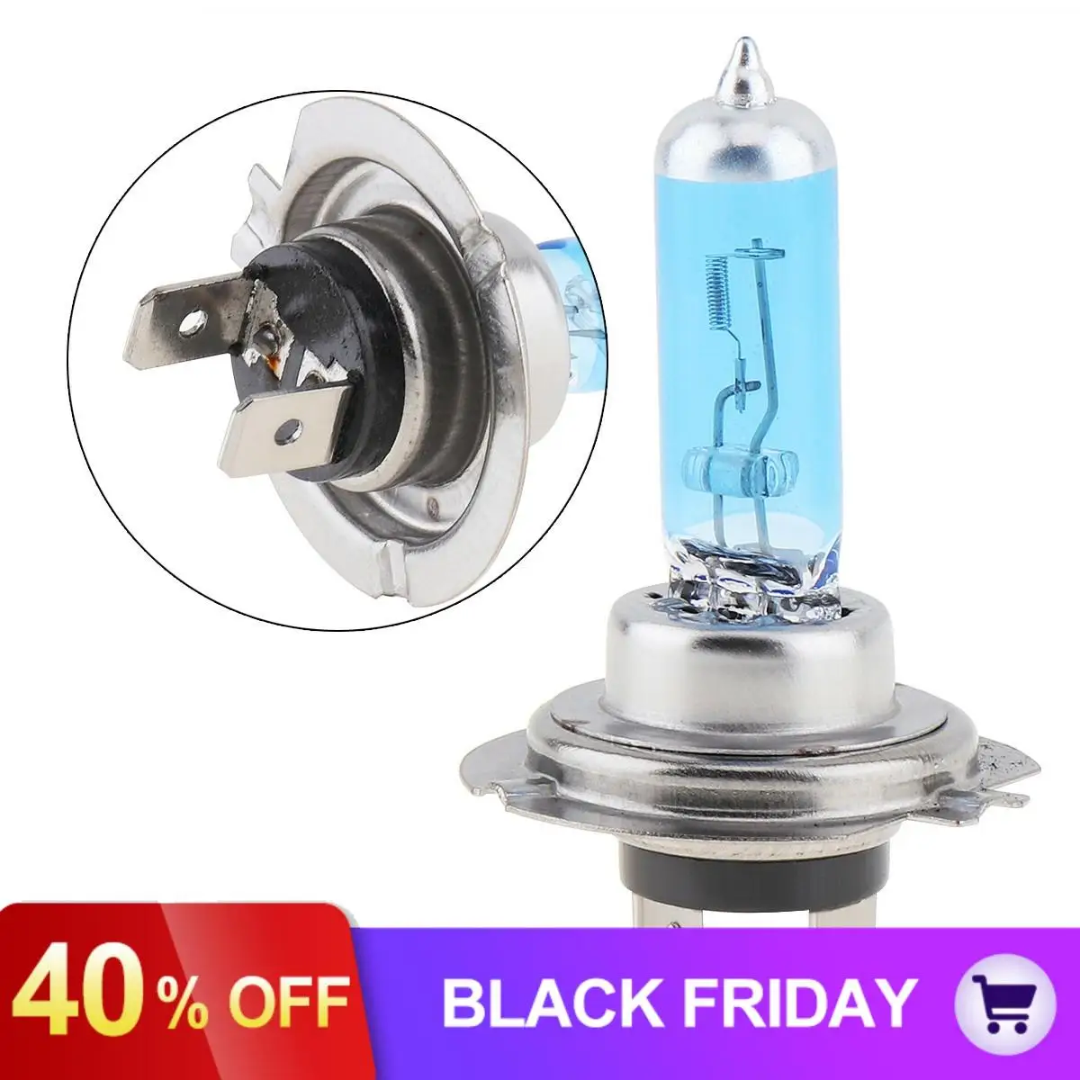 12V H7 55W 5000K White Light Super Bright Car Xenon Halogen Lamp Auto Front Headlight Fog Light Bulb