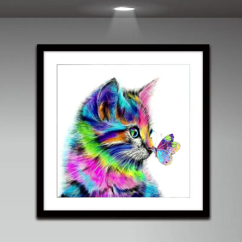 Алмазная 5D картина полная новый цветок кот мозаика вышивка украшение для дома |