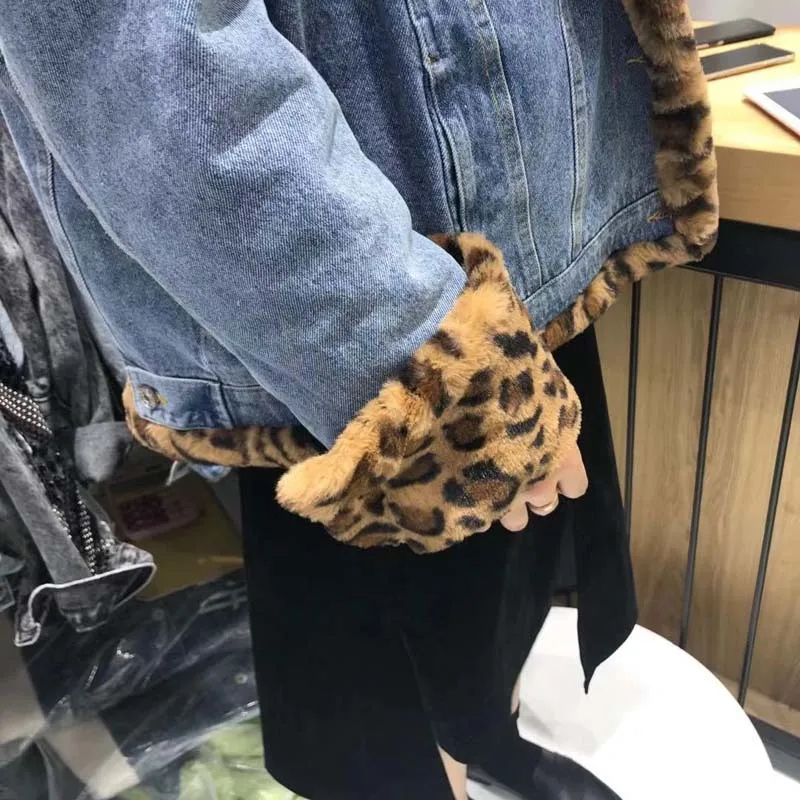 Зимняя женская куртка 2019 Женская парка с леопардовым принтом из искусственного