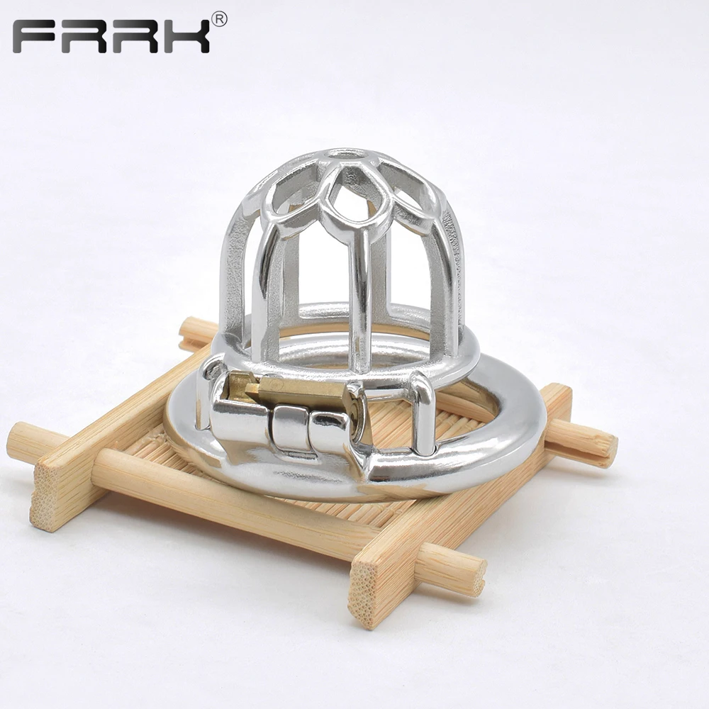 FRRK Короткий Мужской клетка целомудрия для пениса БДСМ Секс игрушки Для мужчин