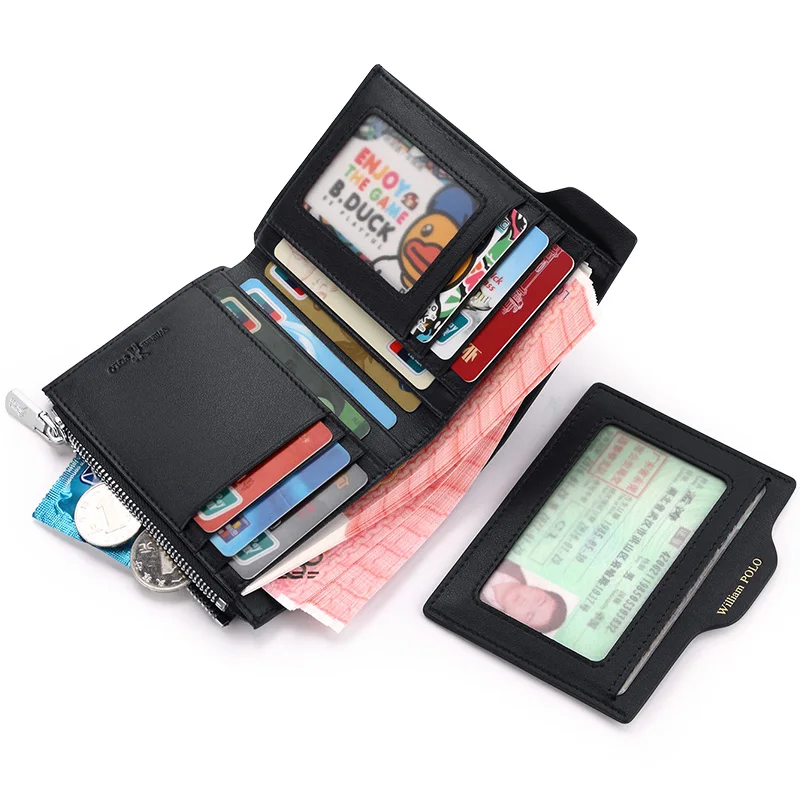 Мужской бумажник сумка для карт держатель удостоверения личности кошелек монет