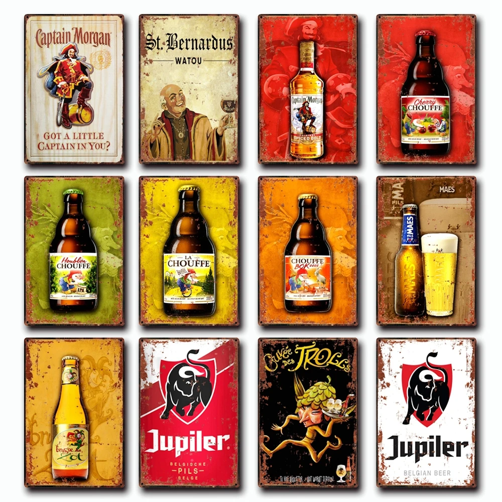 [Kelly66] бельгийское пиво Jupiler Leffe Hertog Jan Bieren La Chouffe жестяная металлическая вывеска