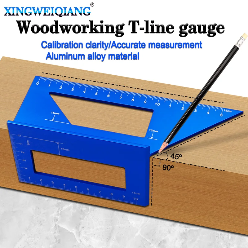 

Woodworking Scribe T-type Ruler Hole Scribing Gauge Aluminum Crossed Feet woodworking crossed-out tool Measuring Tool