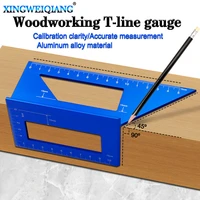 woodworking scribe t type ruler hole scribing gauge aluminum crossed feet woodworking crossed out tool measuring tool
