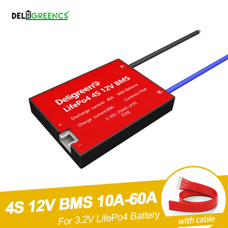 

100% (Origin) BMS 4S 12V 10A 20A 30A 40A 50A 60A for LiFePO4 battery pack Lithium rechargeable battery with balance waterproof