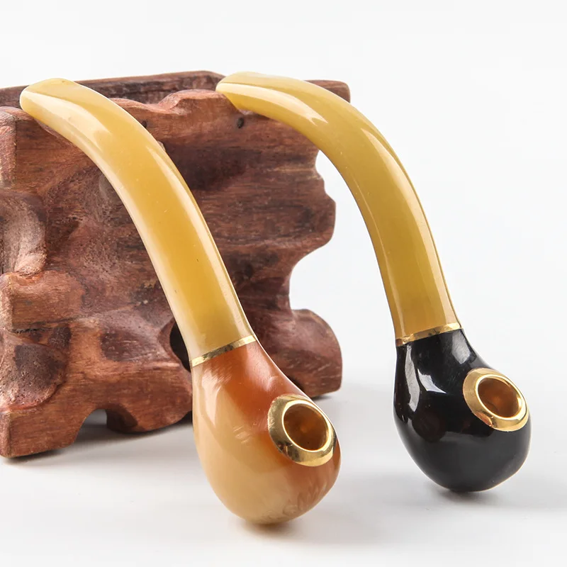 

Small Natural Ox horn smoking Pipe Tobacco Holder Filter Gift Smoking Pipe Mouthpiece Cigarette Holder Men's Smoking Gadget