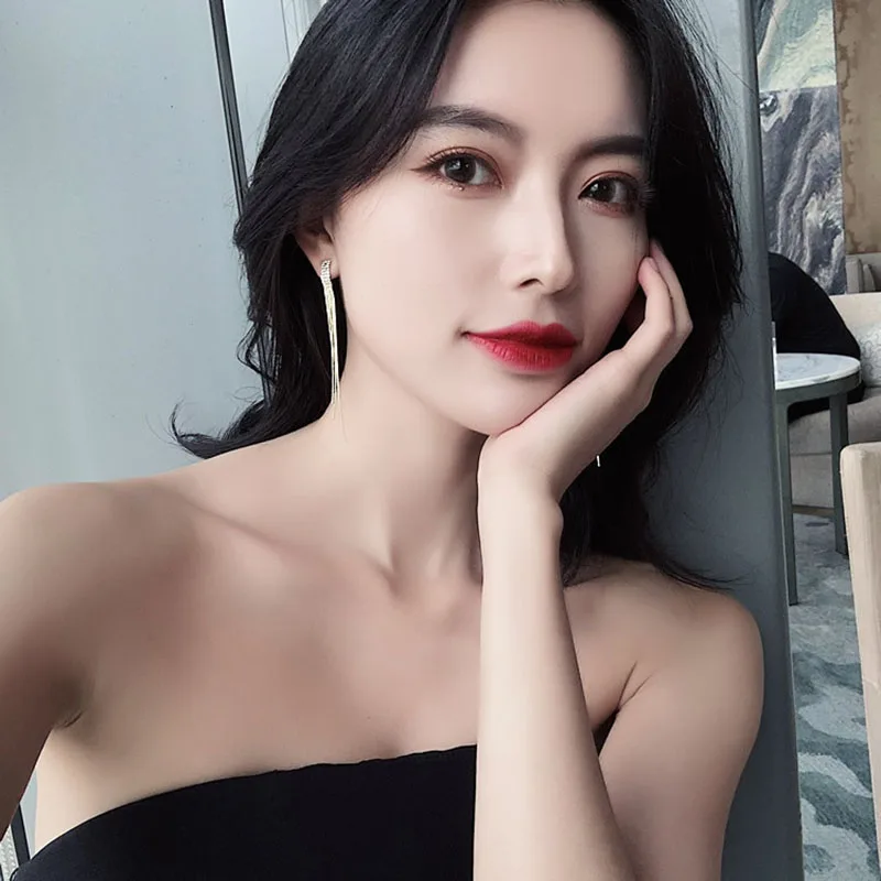 

GorGor Dangle Earrings Women Fashion Statement Long Tassel Temperament Sense of Luxury Elegant Valentines Day Jewelry A014