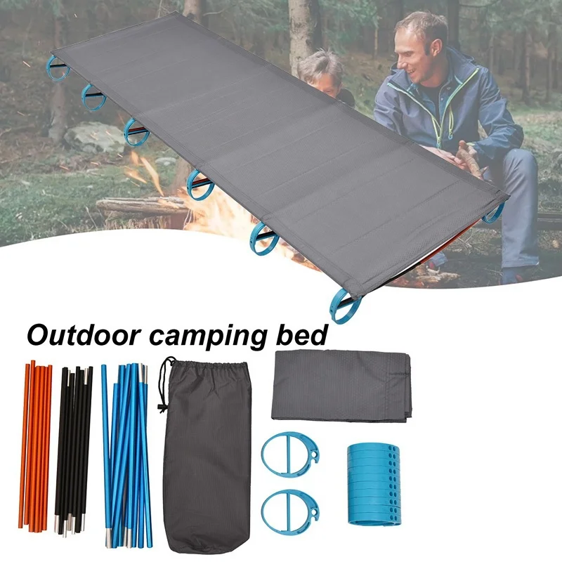 Outdoor Folding Bed Camping Mat Compact Folding Bed Outdoor Ultralight Tent Bed Camping Cots Suitable for Camp, Office, Home Use