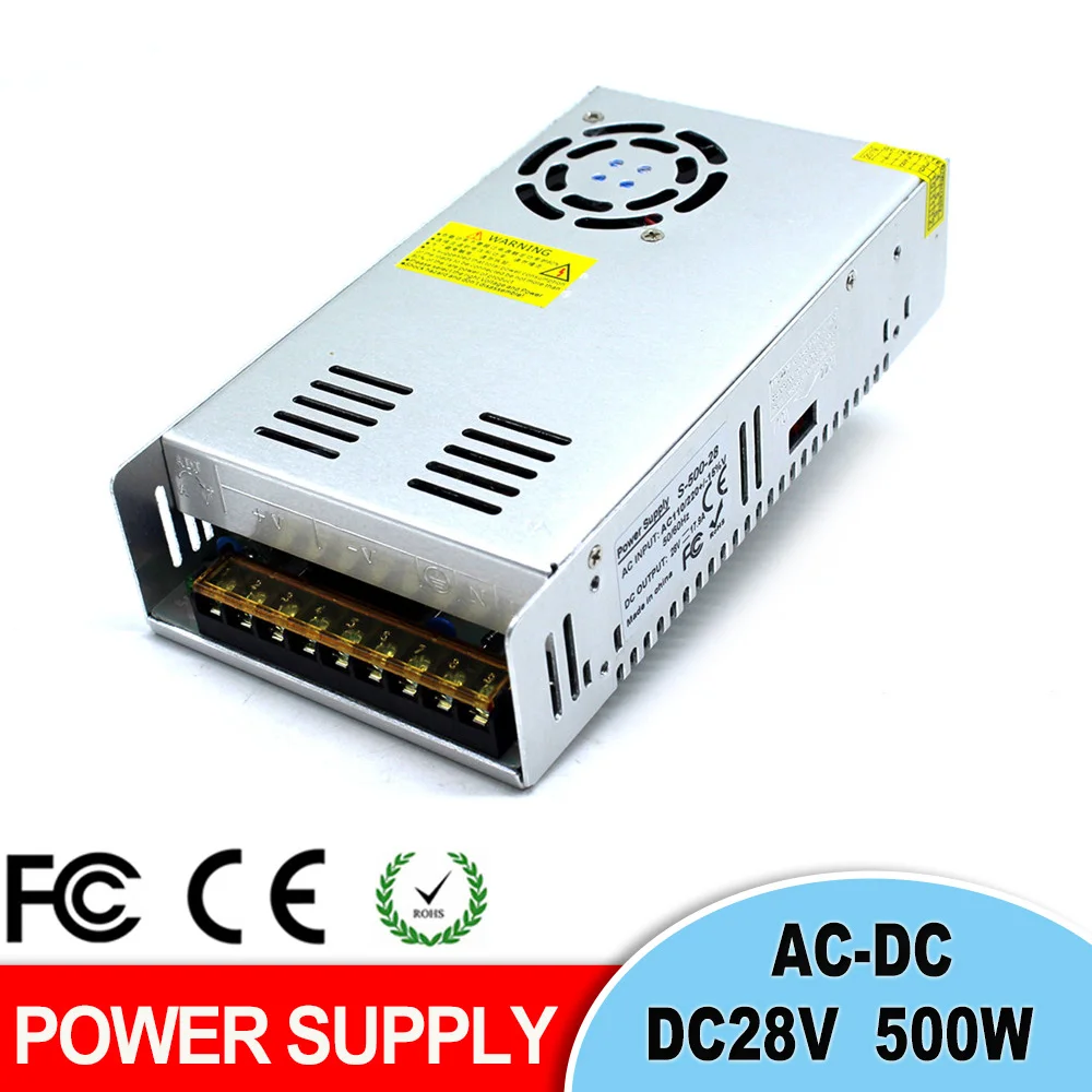 Выключатель питания DC 28V 17.9A 500W трансформатор драйвера AC110V 220V к DC28V источники для