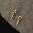 Уникальные золотые серьги-гвоздики GOLDtutu 9k в минималистичном простом изящном стиле