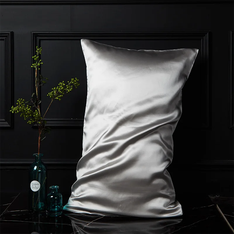 

2PCS100 Silk Pillowcase Beauty Chinese Pure Natural Mulberry Hair Luxury 19 Momme White Pillow Cover Cushion King Queen Long