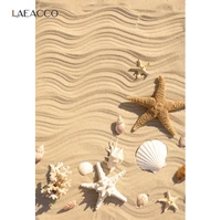 laeacco summer beach sand starfish conch shell photo backdrops baby shower child photocall photography background photo studio