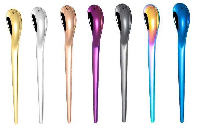

304 stainless steel coffee spoon high grade titanium plated stirring spoon cake dessert spoon Japanese spoon customization