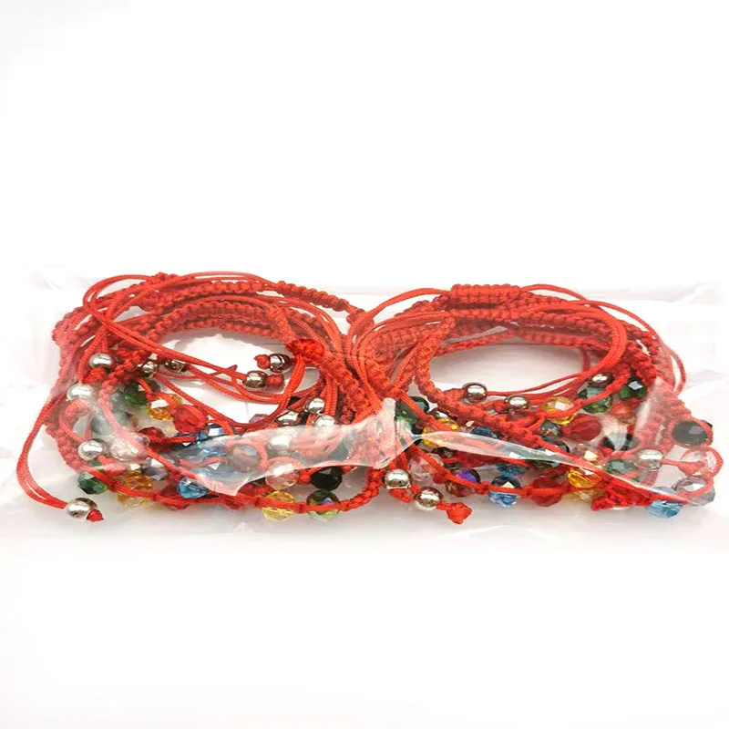 12 шт. многоцветная Хрустальная нить оплетка семь звезд массив браслет для мужчин