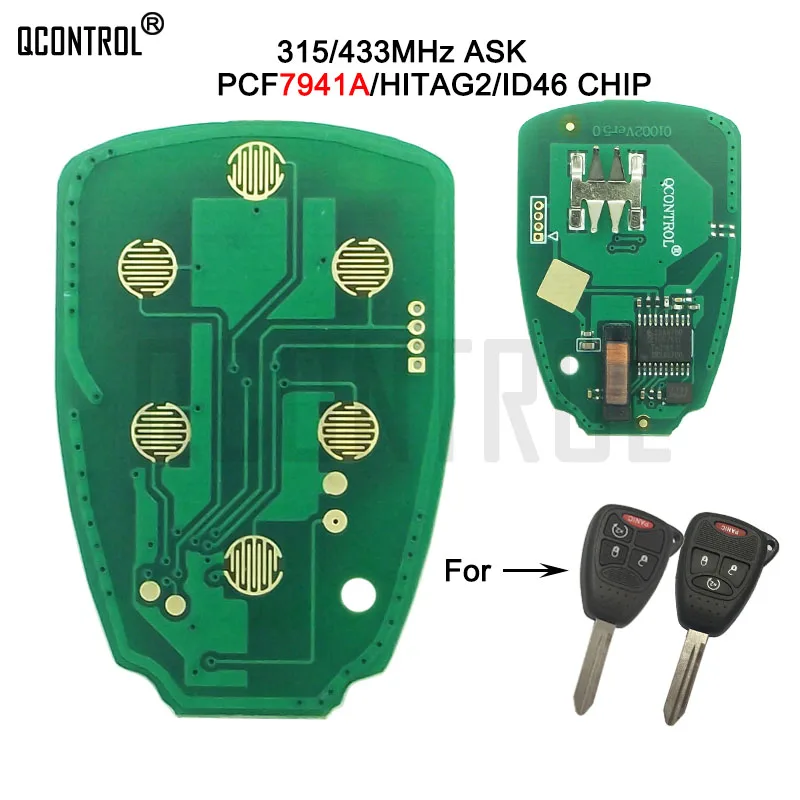 

QCONTROL Car Remote Control Key Circuit Board for Chrysler/JEEP/DODGE Liberty Wrangler Commander Patriot Compass Grand Cherokee