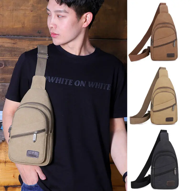 Маленькая мужская нагрудная Сумка-слинг дорожный походный спортивный