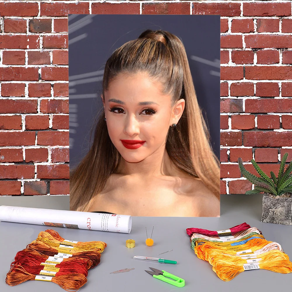 Ariana Grande Шаблоны для вышивки крестиком 11CT с предварительной печатью вышивка DMC