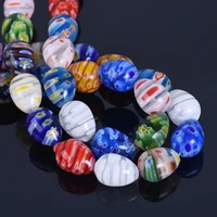 10x14mm teardrop shape mixed flowers pattern millefiori glass loose beads for diy crafts jewelry making findings