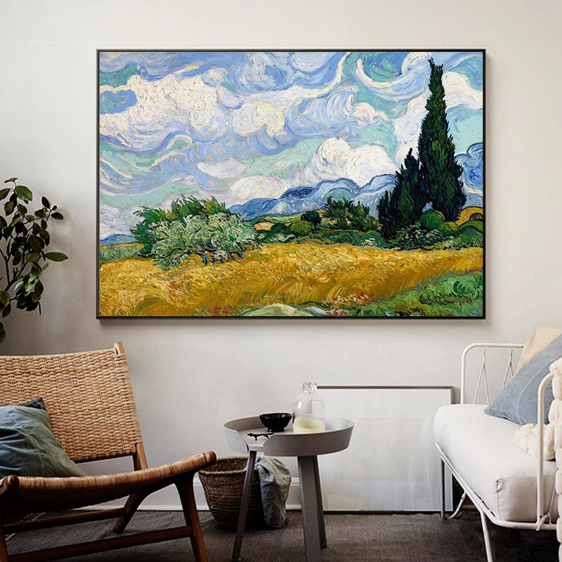 Ван Гог &quotЗвездное небо&quot миндальное дерево вечерние холст картины Плакаты и