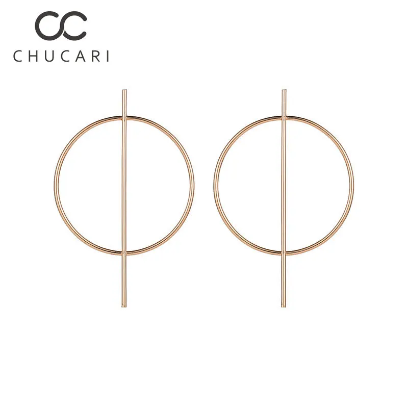 Модные серьги-гвоздики CHUCARI в стиле панк искусственная кожа черная секция