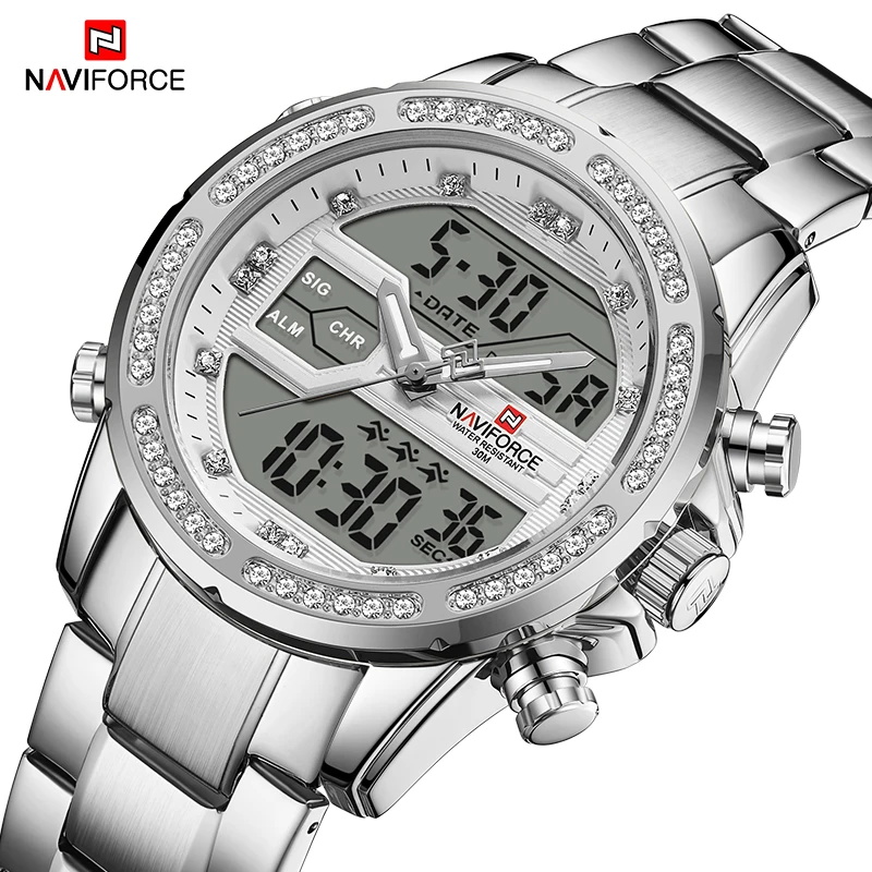 Часы наручные NAVIFORCE Мужские кварцевые роскошные брендовые водонепроницаемые