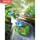 Алмазная 5D живопись HUACAN, пейзаж, водопад, мозаика из страз, лягушка, животное, полная вышивка комплекты, украшение для дома