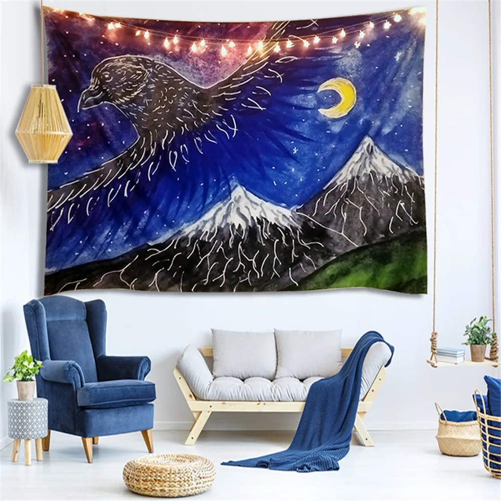Красивый настенный гобелен с лунным небом украшения для дома звездная ночь